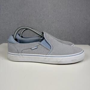 Vans Slip-On Sneakers in Light Gray and Pale Blue